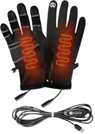 Doiyislem Guantes calefactores para mujer – Guantes calefactores para pantalla táctil recargable por USB, 3 niveles, para hombre y mujer, viajes en moto, deportes, viajes, , actividades al aire