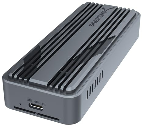 SABRENT USB4 M.2 NVMe Enclosure 40Gbps SSD Enclosure with Active Cooling Optimised for Large File Transfers Compatible with Thunderbolt (EC-U4TN)