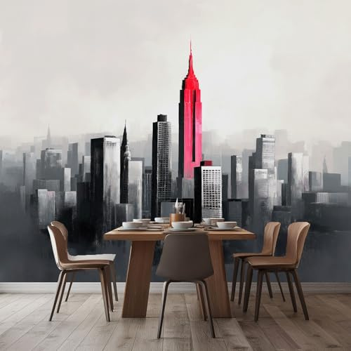 Fotomurales Nueva York Paisaje Urbano 350x256 cm Papel Tapiz Fotográfico no tejido 3D Moderna Fondo De Pantalla Mural Decoración De Pared Sala Cuarto Oficina Salón