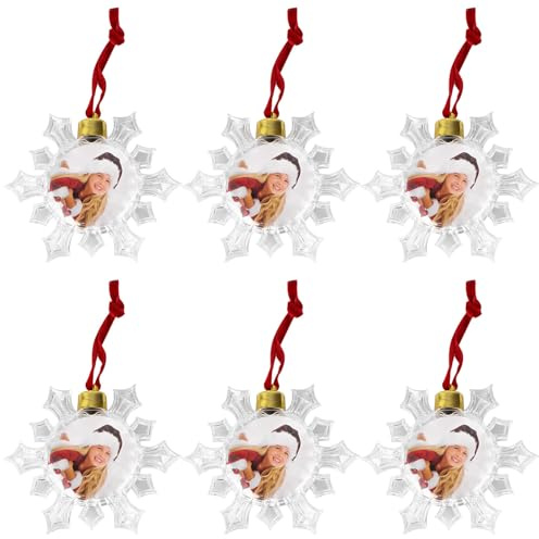 ANDRESLAD Set 6 Pezzi Cornici per Foto Fai da Te Trasparenti Ciondoli Portafoto Sospesi in Plastica Resistente Decorazioni Creative per Feste e Scenografie per Eventi e Allestimenti