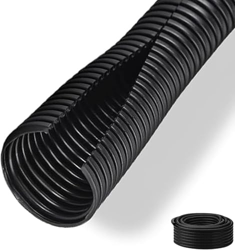 10ft Split Wire Loom Tubing Wire Cover Automotive Flexible Conduit,Protective Split Cable Sleeves Plastic Cord Protectors for High Temperature Cable Conduit Black（ 1/4 inch ）