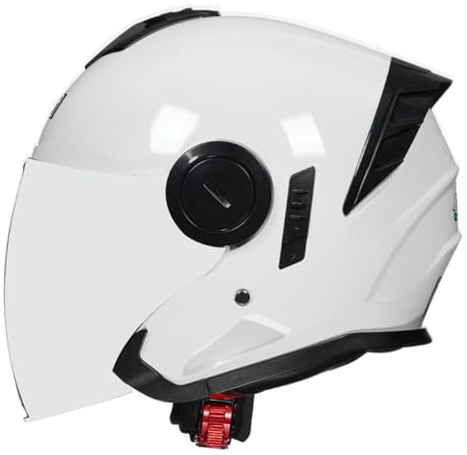 Caschi Jet E Demi-Jet Moto Stile Vintage Caschi Cromwell Con Doppia Visiera 3/4 Casco A Scodella Omologato ECEDOT Mezzo Casco Da Motociclista Per Uomini Donne 15,M:57-58CM