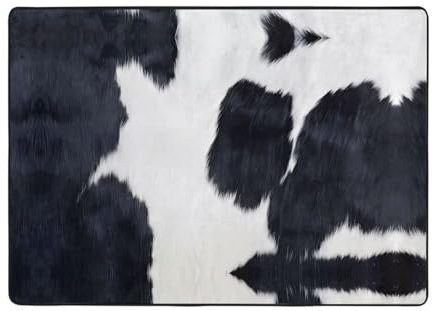 hhxvcv Tappeto con stampa in pelle bovina, 203,2 x 147,3 cm, per soggiorno, ufficio e camera da letto, tappeto per interni