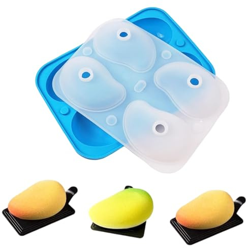 Ceriselle Molde de silicona para frutas, molde 3D para pasteles de mango, molde de silicona de 4 cavidades para decoración de postres, mousse, helado y pudin
