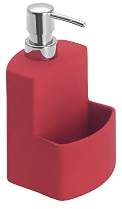 Wenko Dispensador de lavavajillas Festival Rojo - Soft-Touch Superficie Capacidad: 0.38 l, Cerámica Soft-Touch, 10 x 18 x 10 cm, Rojo