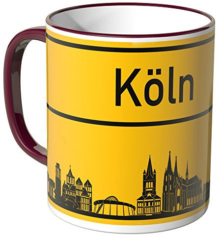 WANDKINGS® Tasse, Skyline Köln - Bordeaux