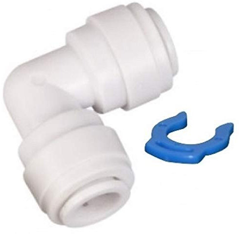Planet-Aqua 5 Winkel Verbinder Fitting Verbindungsstück gebogen 1/4 Zoll Schlauchanschluss x 1/4 Zoll Anschluss (6mm) Anschlussstück Osmoseanlage Wasserfilter Filtergehäuse Kühlschrank Filter
