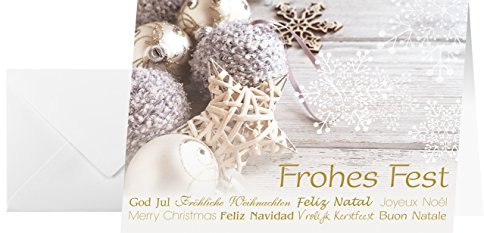 SIGEL DS034 Weihnachtskarten Set mit Umschlag, DIN A6, 25 Stück | DS034, Bedruckbares Kartenset für Weihnachtsgrüße und Einladungen