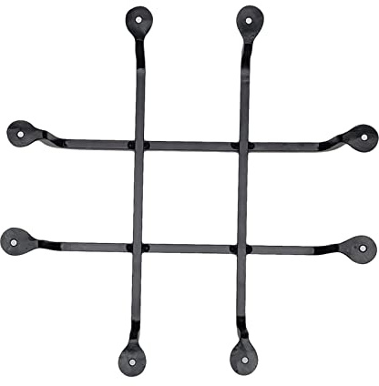 Speakeasy Tür- und Fenstergitter, 30,5 x 30,5 cm, handgeschmiedetes Eisen, einzelnes quadratisches Design, dekoratives Gitter, Zauntore, langlebig mit Befestigungen – Designer Home Decor Hardware