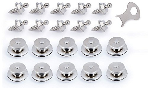 Tenax Komplett-Set 10 x Schraube, Oberteil Edelstahl, 1 x Schlüssel