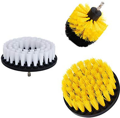 OxoxO 3 Stück 7,6 cm 10,2 cm 12,7 cm Bohrer-Bürste mit weichen mittelgroßen Borsten, Reinigungsset für Glasfliesen, Bodenbelag, Badezimmer, Fliesen, Fugen, Linoleum, Keramik, Marmor, Reifen, Räder