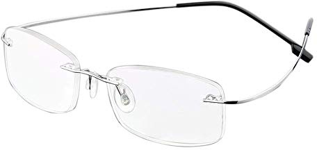 KoKoBin Gafas de lectura sin montura para gafas de lectura de titanio superligeras para damas y caballeros