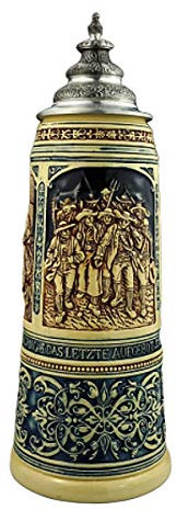 KING Bierkrug 2 Liter Bierseidel Limität 2020 Tiroler Volkshelden, blau, mit Deckel
