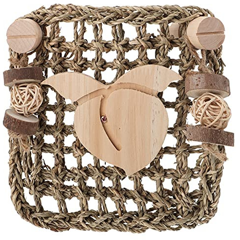 Kaninchen Aktivität Matte Holz Bunny Kauen Spielzeug Seegras Nest Kleine Tier Aktivität Spielen Ball für Kaninchen Bunny Chinchilla Hamster Guinea Schweine Gerbils