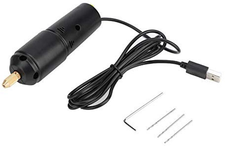 Tyenaza DC 5V Outil Rotatif Multifonction, Kit D'outils Rotatifs Meuleuse Portable, Mini Perceuses Électriques Micro USB Portable avec 3 Bits, pour Projets D'artisanat Créations de Bricolage