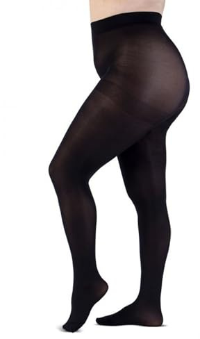 LEELA LAB Strumpfhose Damen Sheer Große Größen 90 Denier, Bequem und Langlebig - Made in Italy (Black, 4)