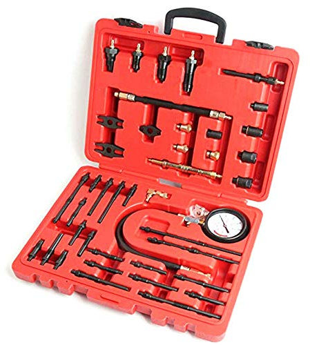 Kompressionstester Prüfer Test Set Kompressionsprüfer Druckmanometer Kompressionstester benzin Diesel Motoren 40 Bar Kompressionstester Set für Benzin und Diesel Motoren