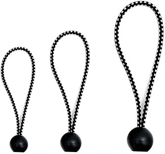 Egurs Planenspanner mit Kugel 30 Stück Schwarze Gummispanner Tragbare Planenhalter Spanngummi (8cm+13cm+21cm) Schwarze Punkte