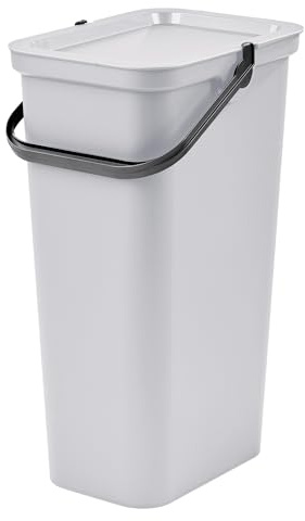 Tontarelli - Cestino MODA con manico 40 L bianco