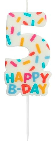 Folat 24115 Kuchen Kerze Cozy Sprinkles Ziffer/Zahl 5-7 cm Geburtstagskerzen für Geburtstag, Geburtstagsdeko, für Kinder Partys, Hochzeiten, Firmenfeiern, Jubiläen