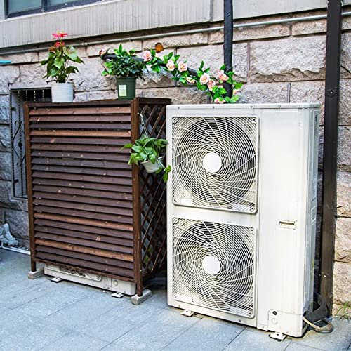 Außenklimaanlagen-Abdeckung, Außen-Klimaanlagenständer aus Holz, Fensterladen-Design, Klimaanlagen-Rack-Rahmen, dekorative Heizkörperabdeckung, Ausstellungsständer, Pflanzen-Blumentopf, HOL