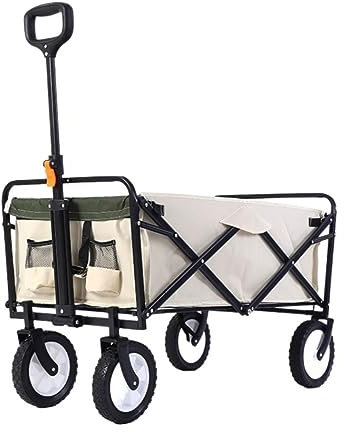 RUVOO Bollerwagen Faltbar Handwagen Campingwagen Zusammenklappbarer Mehrzweck-Wagen, Strand-Klappwagen Mit Großer Kapazität Und Großen Rädern, Camping Im Freien Strandwagen Transportwagen (Color : B)