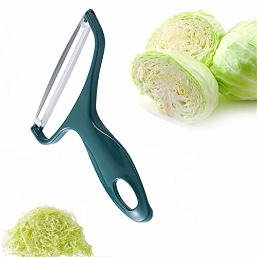 Cabbage Filling Cutter Cutting Cabbage Manual Shredder Vegetable Peeler Fruit Peeler Wide Mouth Peeler Vegetables Fruit Stainless Steel Knife Cabbage Graters Salad Potato Slicer (Blue)