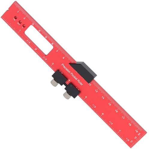 Medidor de precisión de 200 mm, Regla De Bolsillo De Precisión Con Tope Herramientas De Trazado De Carpintería,Regla De CarpinteríA Regla De Metal Para Procesamiento Mecánico Carpintería