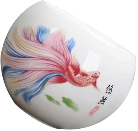 LIFKOME Chinesische Keramik Teetasse Teetasse Mit Fisch Muster Wasser Trinkbecher Für Jasmintee Grünen Tee Olong-tee Zuhause Büro Teezubereitung Teeverkostung