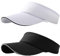 NHTJTHE 2pcs Visor Cap, Atmungsaktiv und Schweißabsorbierend Sommerkappe Kappe mit Sonnenvisier, Unisex Verstellbar, Outdoor Visor Cap, für Golf, Radfahren, Angeln, Tennis, Laufen（1 schwarz + 1 weiß）