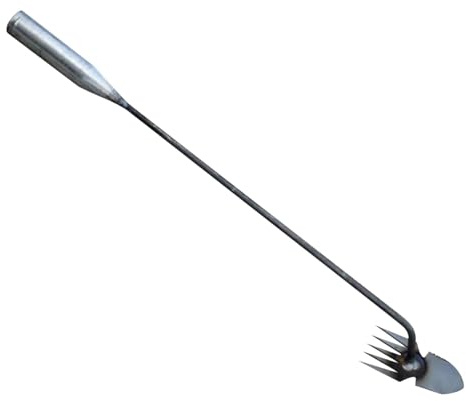 Unkrautstecher, Unkrautjäter mit 5 Zähne aus Manganstahl, Mooskratzer mit Stiel, Länge: 50 cm