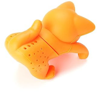 Infuseur à Thé Chat en Silicone Orange, Lot de 2, Facile à Nettoyer