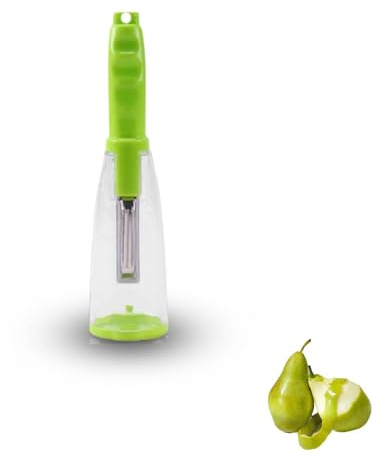 Verdure pelapatate per cucina con Manico Comodo, Pelapatate Multifunzione in Acciaio Inossidabile con Contenitore per la casa, l'ufficio e il campeggio