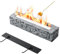 Bioethanol Tischkamin, Pejevir Tischfeuer aus Beton Outdoor und Indoor, Beton Zimmerkamin mit Löschhilfe für Balkon Garten Esstisch Zimmer Deko, Rechteckige Rußfrei Geruchslos Standkamin, Retro Grau