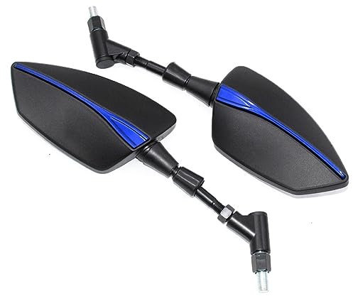 Kettennieter Motorrad Motorrad Adjustabale Für Für XJ6 XJ6F XJ6N XJ 6 Diversion Seite Rückspiegel Universal Rückspiegel Mit Moped Zubehör Spiegel Motorrad(Blue)