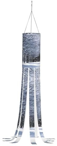 SABFWF Windsack mit Motiv Snow Falling In The Park, saisonaler Windsack, für Herbst und Winter, Thanksgiving, Outdoor und Geister-Thema, Windsack mit Stange