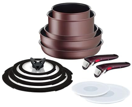 Tefal Ingenio IH Brown Unlimited - Batería de cocina (13 piezas) para todo tipo de fuegos e inducción, L3859292