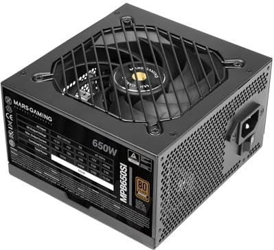 Mars Gaming MPB650SI, Fuente Alimentación ATX 650W, 7 Años Garantía, 80Plus Bronze 230V, 90% Eficiencia, Ventilador SI Extreme Silence con Núcleo de Cobre, Tecnologías AI2-RPM, DC-DC y SMD, Negro