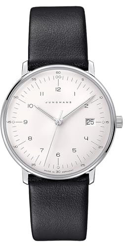 JUNGHANS Max Bill 47/4450.02 Women's Watch with Leather Strap Black