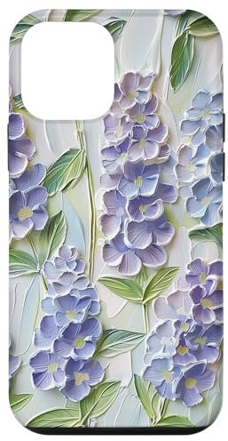 Custodia per iPhone 12 mini Pittura a olio lilla Impasto motivo floreale artistico