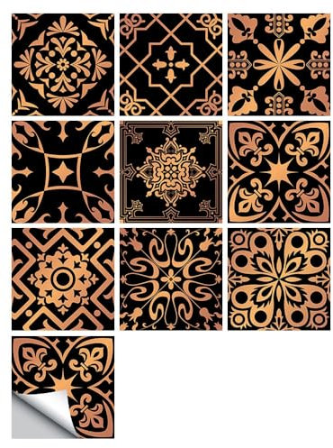 20 PCS Fliesenaufkleber Selbstklebende,Einfache Farbe,marokkanischer Stil,Fliesen Fliesenaufkleber für Bad und Küche Deko Wasserfest Fliesen Aufkleber,10x10cm
