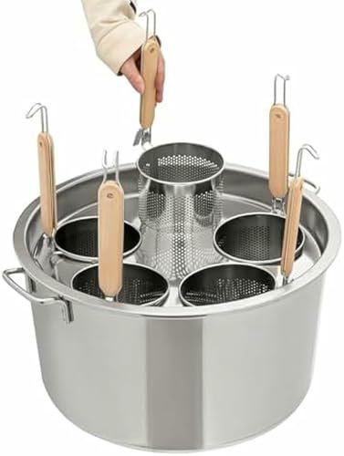Pastatopf aus Edelstahl für Pasta 5 Löcher, Pastatopf aus Edelstahl mit Siebeinsatz, Pastatopf mit Dampfkorb und Einlegekorb für Pasta