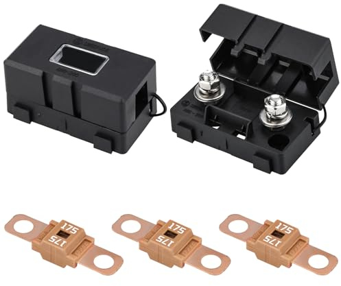 Midi skruvsäkring, 3 stycken midisäkringar 2 stycken ANS säkringshållare 12 V-58 V Midi högströmsskydd 50 A ampere för personbilar, lastbilar, byggfordon, bussar, husvagnar (175 A)