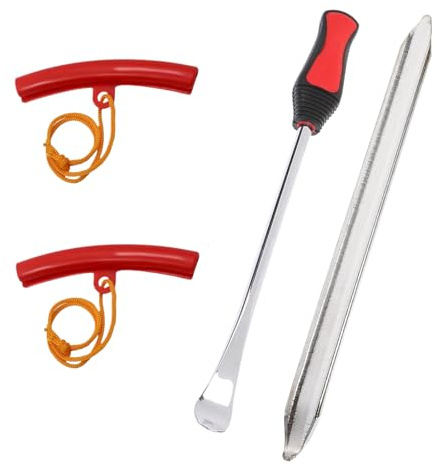 Leve Smontagomme, Leva per Pneumatici, Leva di Montaggio per Pneumatici, Leva a Cucchiaio in Acciaio Kit, con Protezione per Cerchioni Pneumatici, Protezione del Cerchio, Protezioni Pneumatici