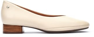 Pikolinos Ubeda Zapatos Tacón Mujer | en Cuero | Horma Amplia | Tacón Bajo en Color Beige