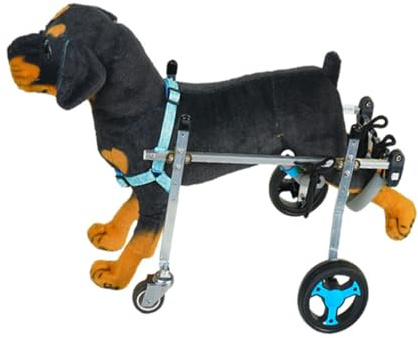 HJYDMQS Gehhilfe Hund Rollstuhl Leichter Rollwagen, Verstellbarer 2-Rad-Hunderollstuhl, Leichter Rollwagen Hundegehilfe Hunderollwagen(Size:XXXS,Color:（Blue） 2 Rounds)