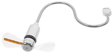 Mikinona Ventilador USB Mini con LED Coloridos y Diseño Circular para Escritorio Plata