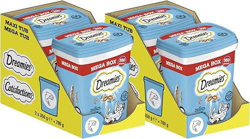 DREAMIES™ Mega Box mit schmackhaftem Lachs Geschmack 2 x 2 x 350g
