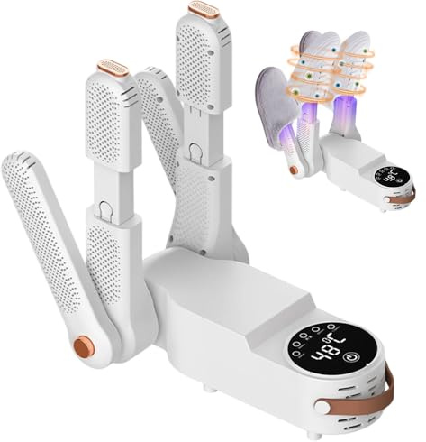 PLLYPE Schuhtrockner Elektrisch, Schuhe Stiefeltrockner, Schuh-und Stiefelwärmer, mit Digitalanzeige, für Schuhe, Ski-Stiefel, Handschuhe & Socken Beseitigt Effektiv Gerüche (EU-Stecker)
