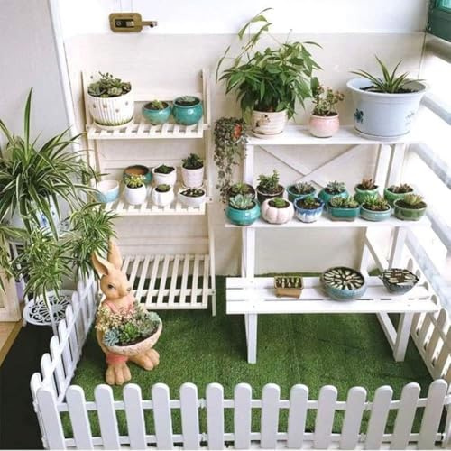 4 Stück weiße Kunststoff-Lattenzaun, Weihnachtsbaum, Hochzeit, Party, Dekoration, Miniatur, Haus, Garten, Gras, Rasenkante, Zaun (eine Packung ist 1,8 m insgesamt)